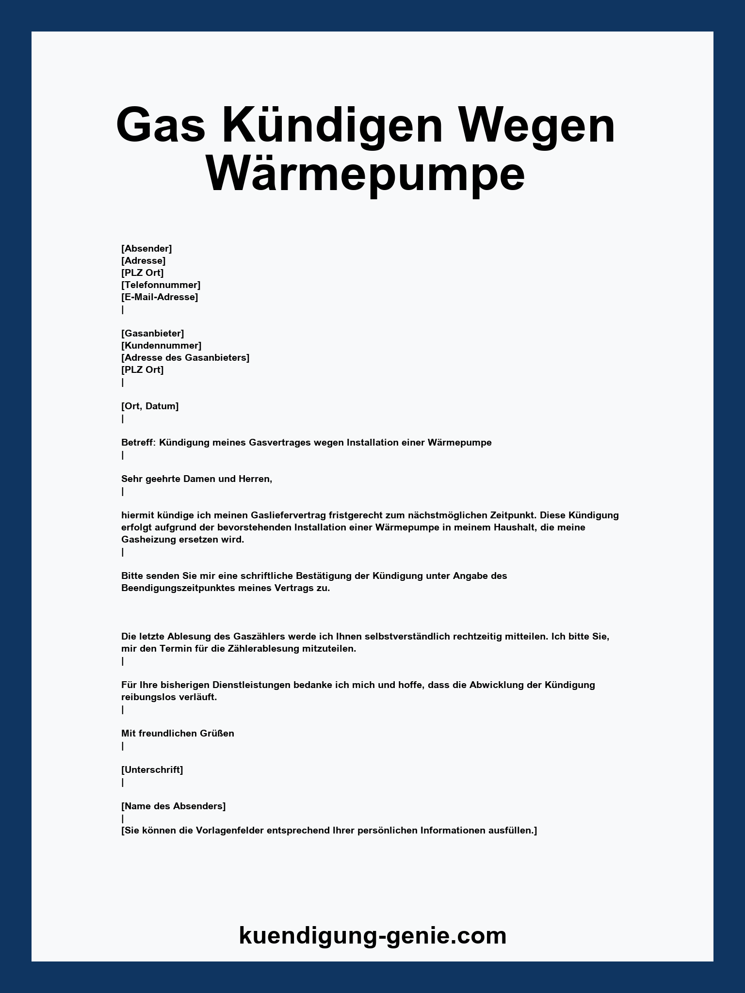 Gas Kündigen Wegen Wärmepumpe