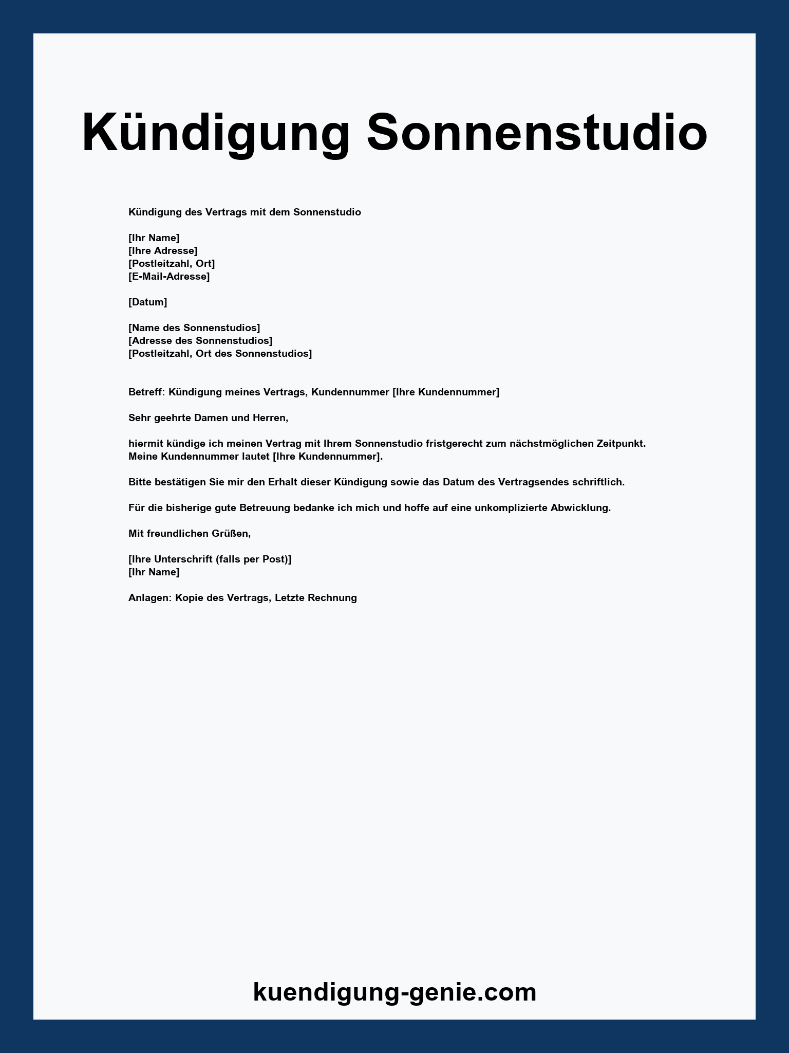 Kündigung Sonnenstudio - PDF