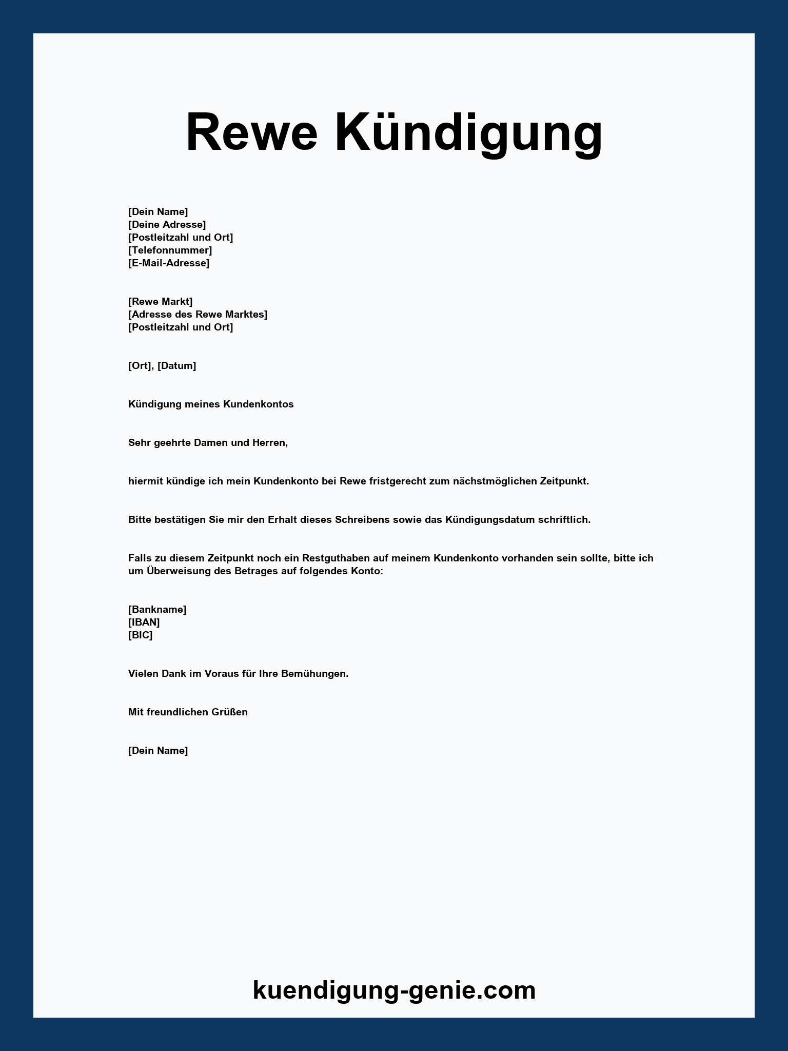 Rewe Kündigung Vorlage